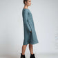 Long Sleeve Linen Dress METZ Loose Oversized Pockets
