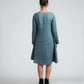 Long Sleeve Linen Dress METZ Loose Oversized Pockets