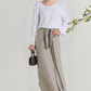 Long Wrap Linen Maxi Skirt ROUEN High Waist Flowy