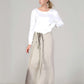 Long Wrap Linen Maxi Skirt ROUEN High Waist Flowy