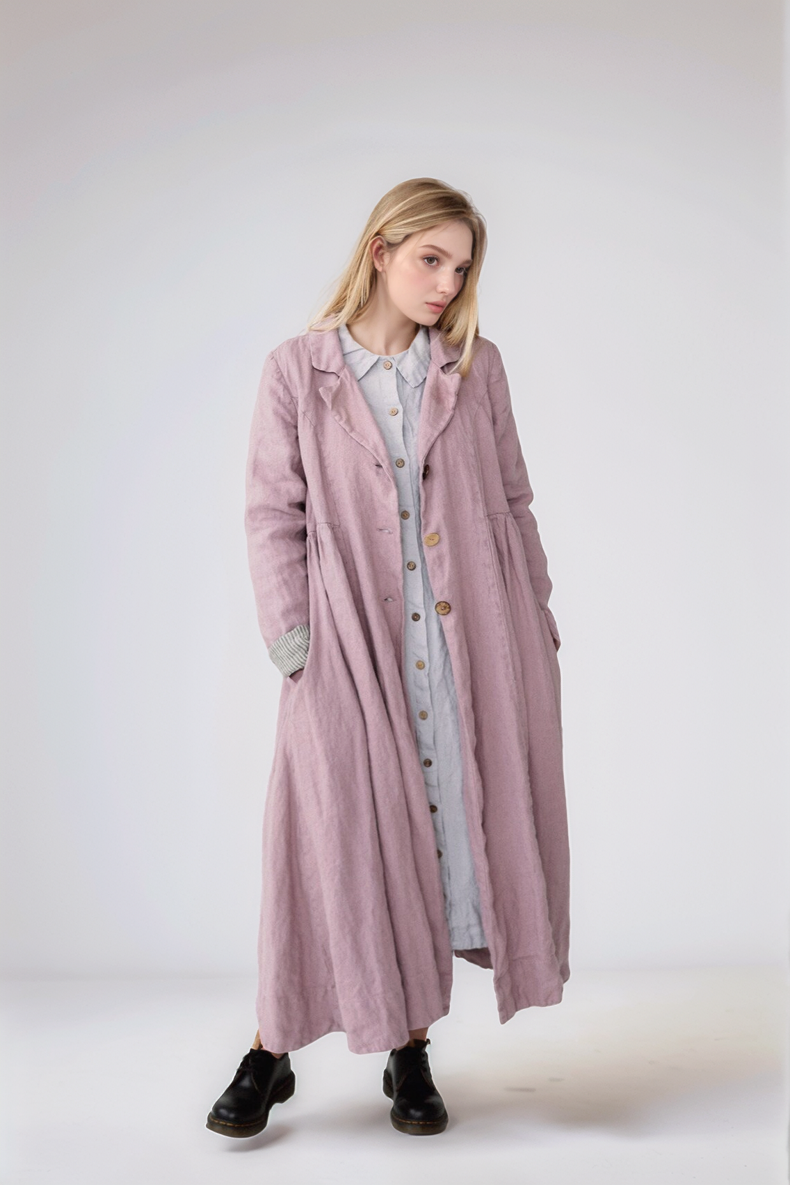 Loose Linen Blazer LILLE with Pockets Plus Size