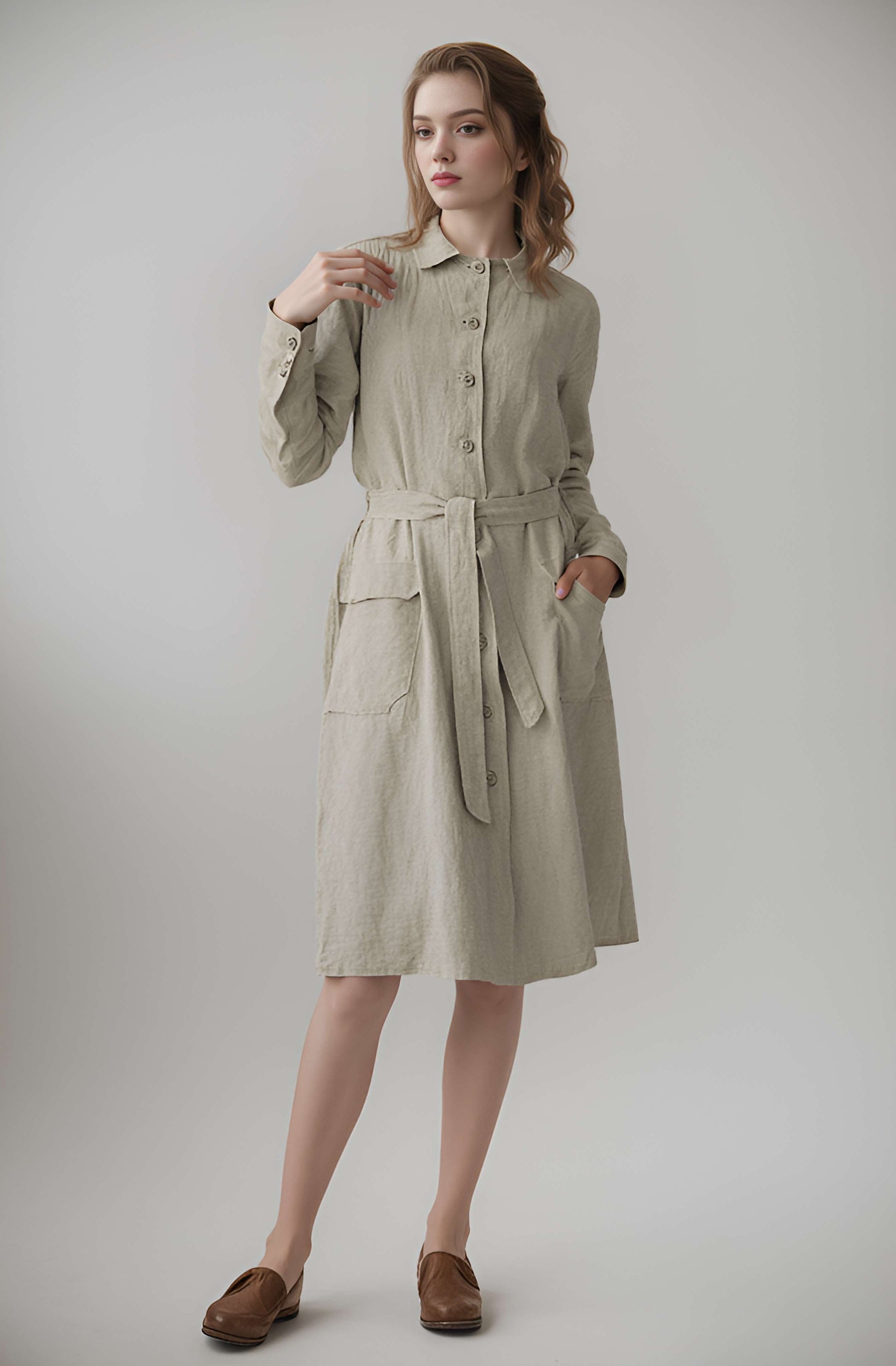 Minimal Linen Overcoat RENNES Vintage