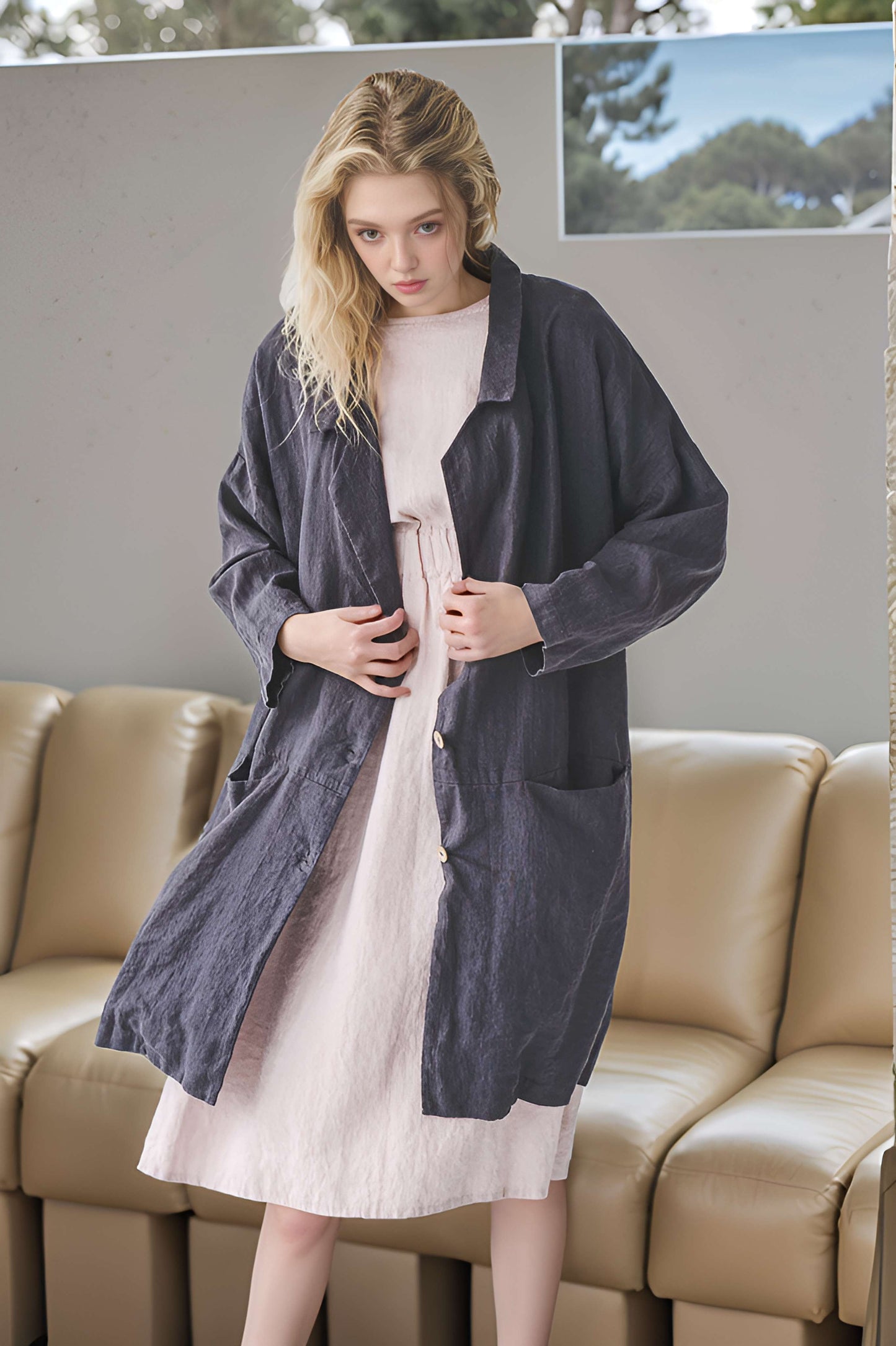 Minimalist Linen Jacket SEDONA Oversized