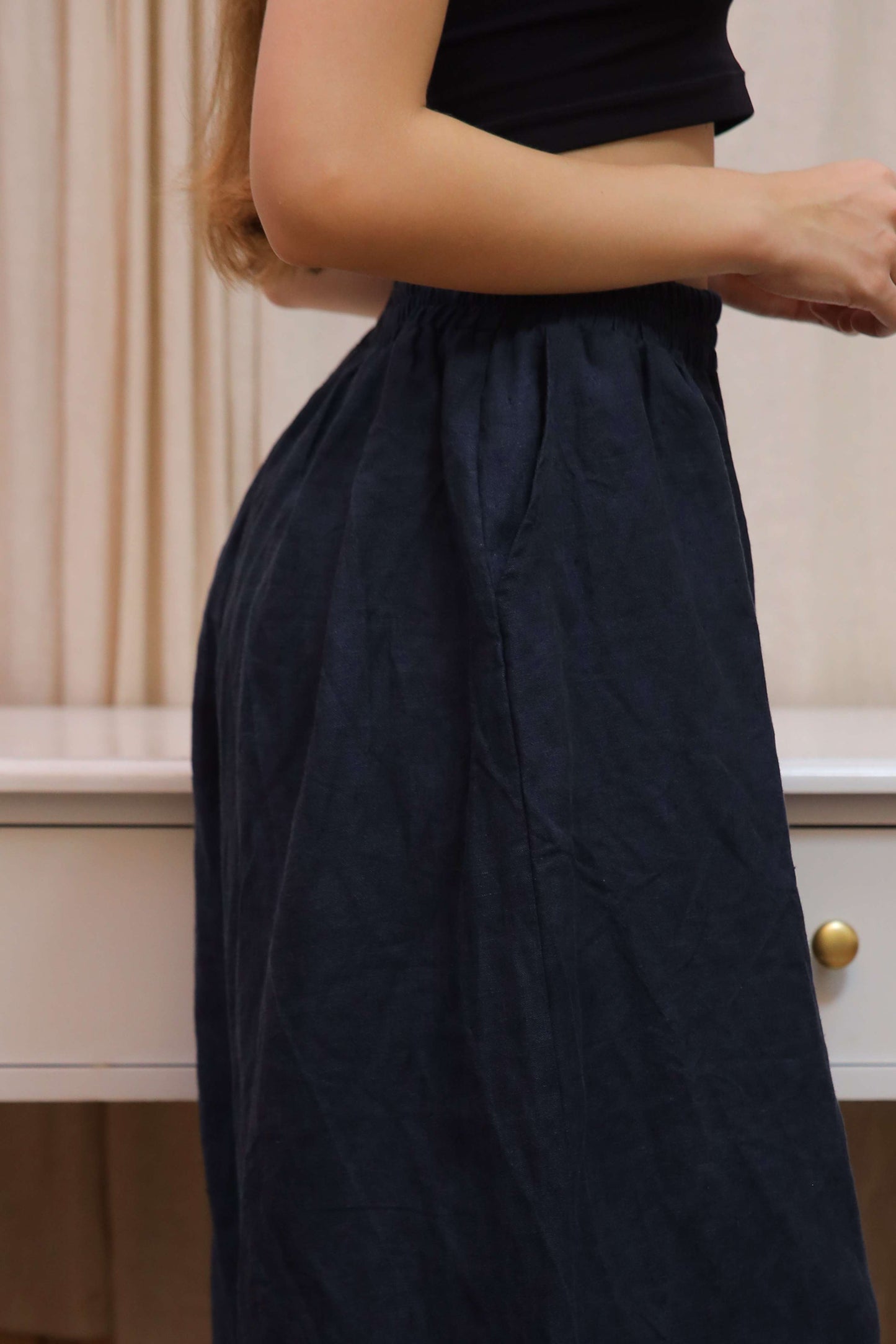 Minimalist Wide Leg Linen Palazzo Pants BANFF for Women