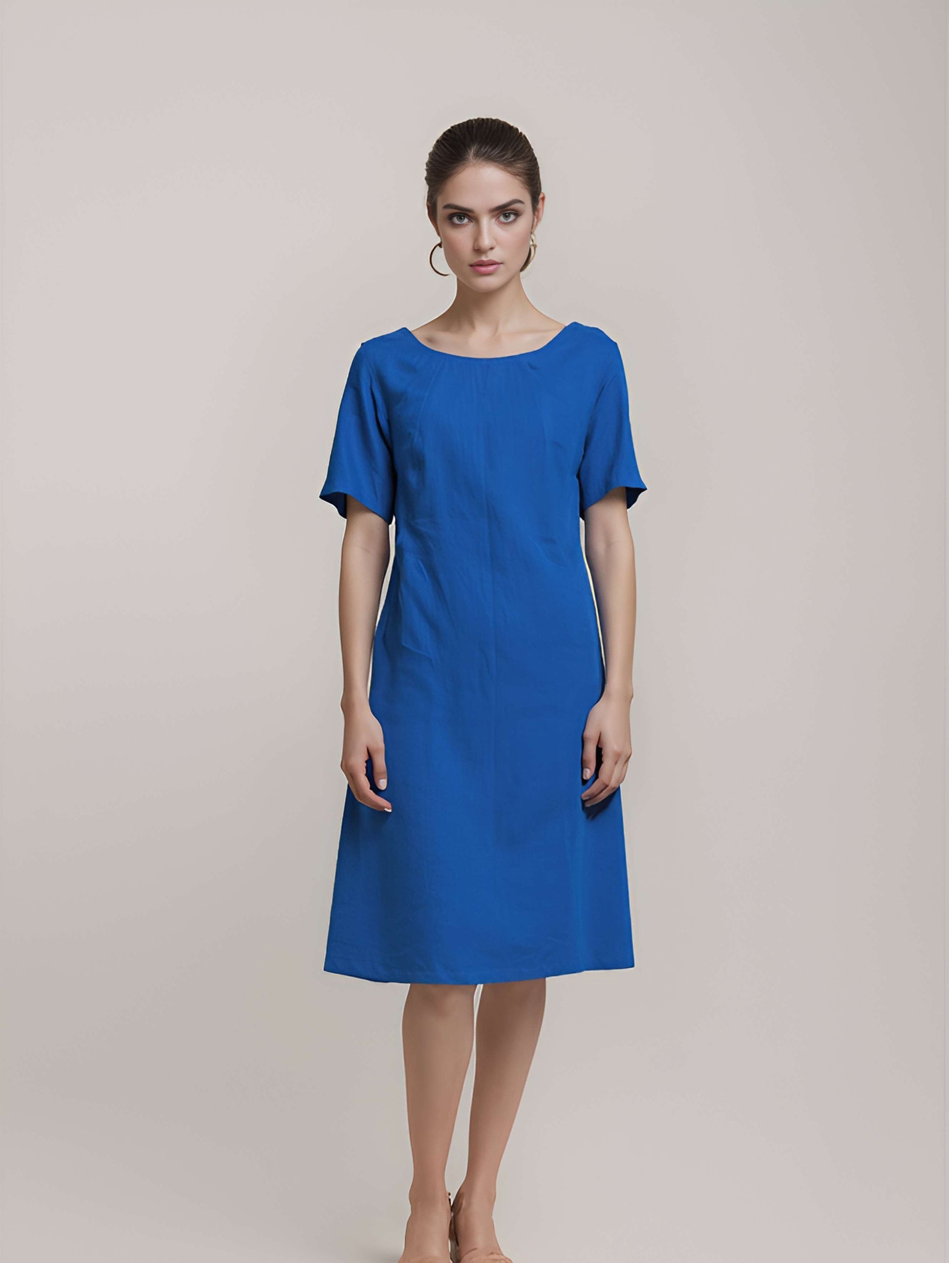 Minimalist Linen Midi Dress BANFF