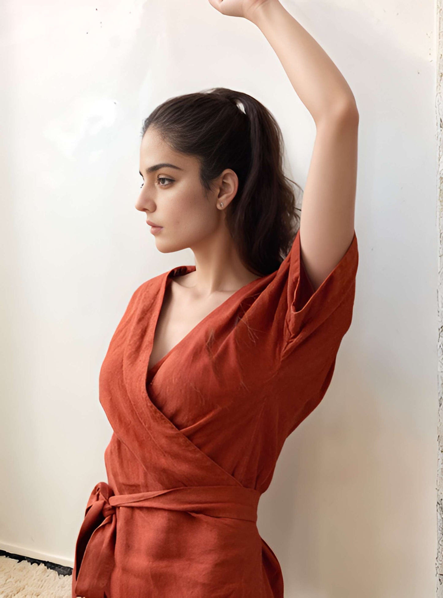 Organic Kimono Linen Wrap Dress VENICE for Vacation