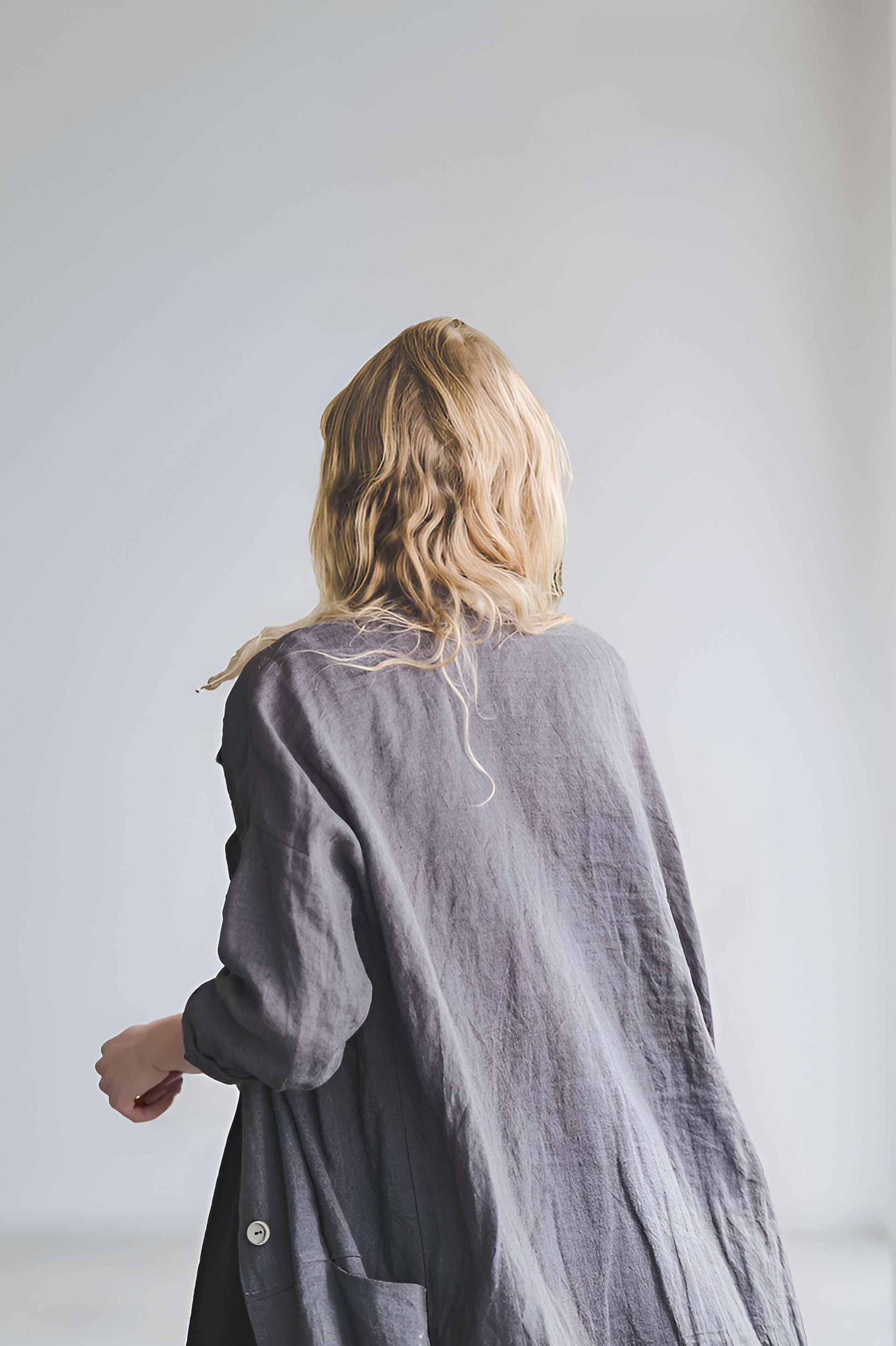 Oversized Linen Blazer BANFF with Pockets Plus Size