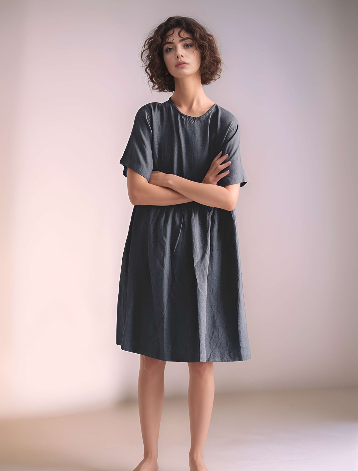 Oversized Linen Smock Dress LIMOGES
