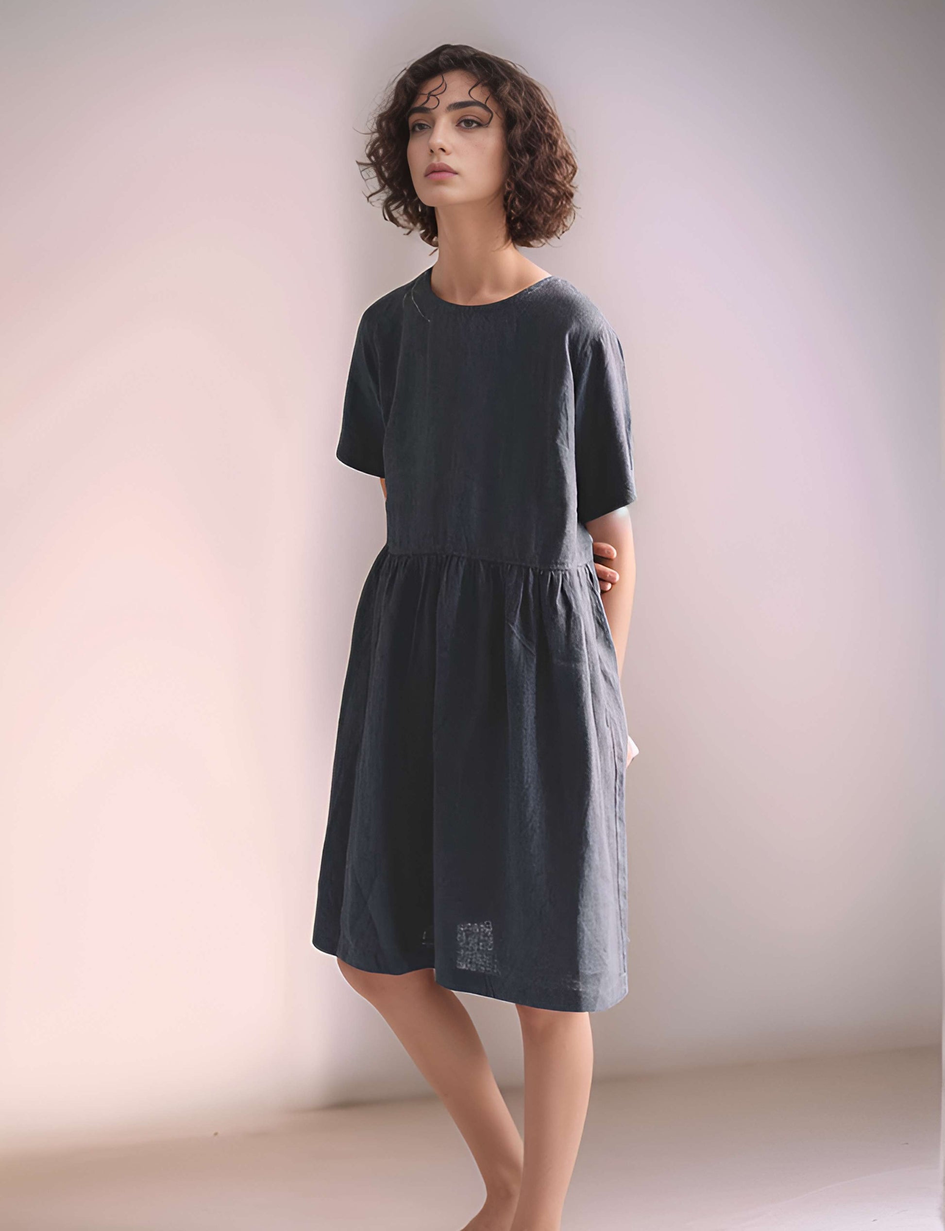 Oversized Linen Smock Dress LIMOGES