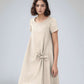 Petite Bow Detail Linen Dress TOULON for Vacation