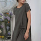 Petite Bow Detail Linen Dress TOULON for Vacation