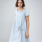 Petite Bow Detail Linen Dress TOULON for Vacation