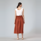 Pleated Linen Midi Skirt ANNECY with Pockets