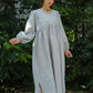 Puff Sleeve Linen Boho Dress BRUGES Ankle Length
