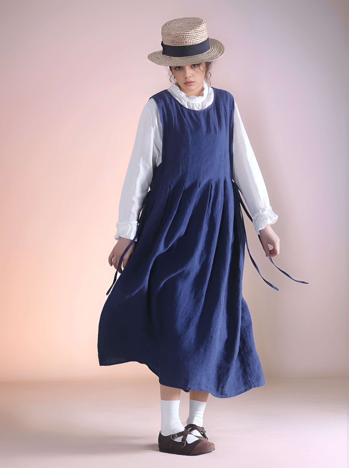 Sleeveless Linen Tank Dress BASEL Loose Plus Size