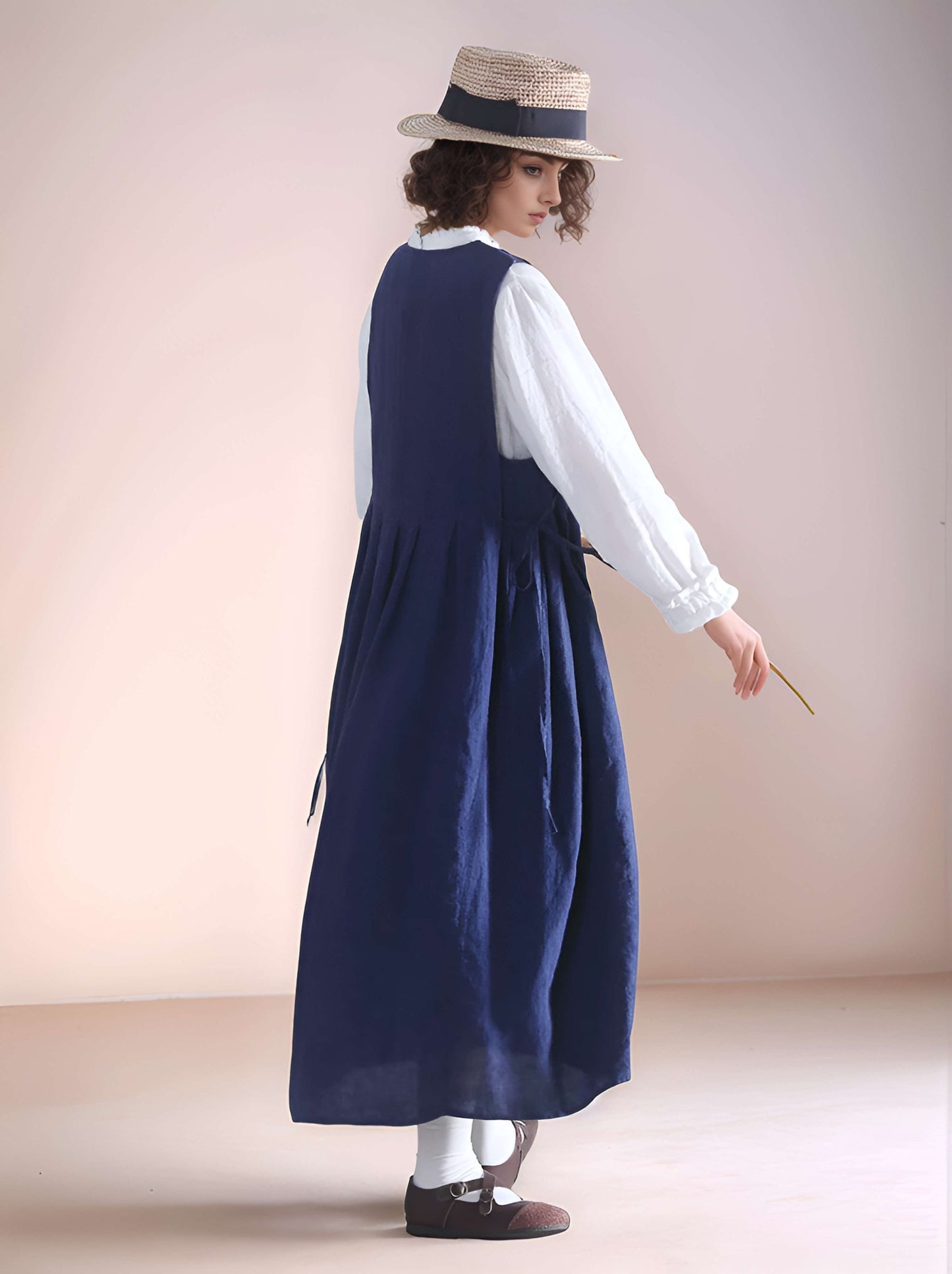 Sleeveless Linen Tank Dress BASEL Loose Plus Size