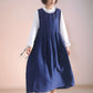 Sleeveless Linen Tank Dress BASEL Loose Plus Size