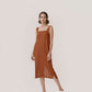 Square Neck Linen Dress BORDEAUX Sleeveless Tank