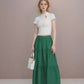 Tiered Linen Maxi Skirt BESANCON Elastic Waist
