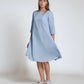 Trapeze Linen Dress NANCY Medium Sleeve Pockets