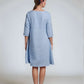 Trapeze Linen Dress NANCY Medium Sleeve Pockets