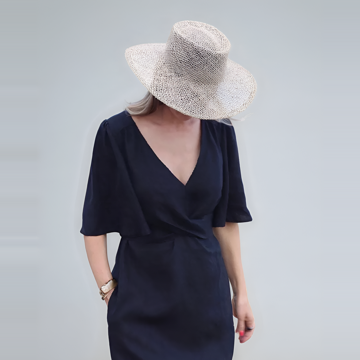 Nursing V-Neck Linen Maternity Dress CANNES with Tie Back