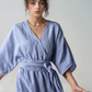 V Neck Linen Kaftan Dress RENNES Kimono Sleeves