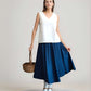 Wide Flare Linen Long Skirt GRENOBLE for Summer