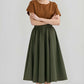 Wide Flare Linen Long Skirt GRENOBLE for Summer