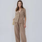 Wide Leg High Waist Linen Pants DIJON in Pearl