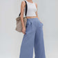 Wide Leg Linen Palazzo Pants ANGERS with Pockets