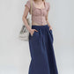 Wide Leg Linen Pants ALBI Elastic Waist Loose