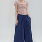 Wide Leg Linen Pants ALBI Elastic Waist Loose