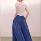 Wide Leg Linen Pants ALBI Elastic Waist Loose