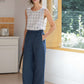 Wide Leg Linen Skirt Pants METZ Maxi Flowy