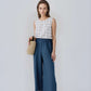 Wide Leg Linen Skirt Pants METZ Maxi Flowy