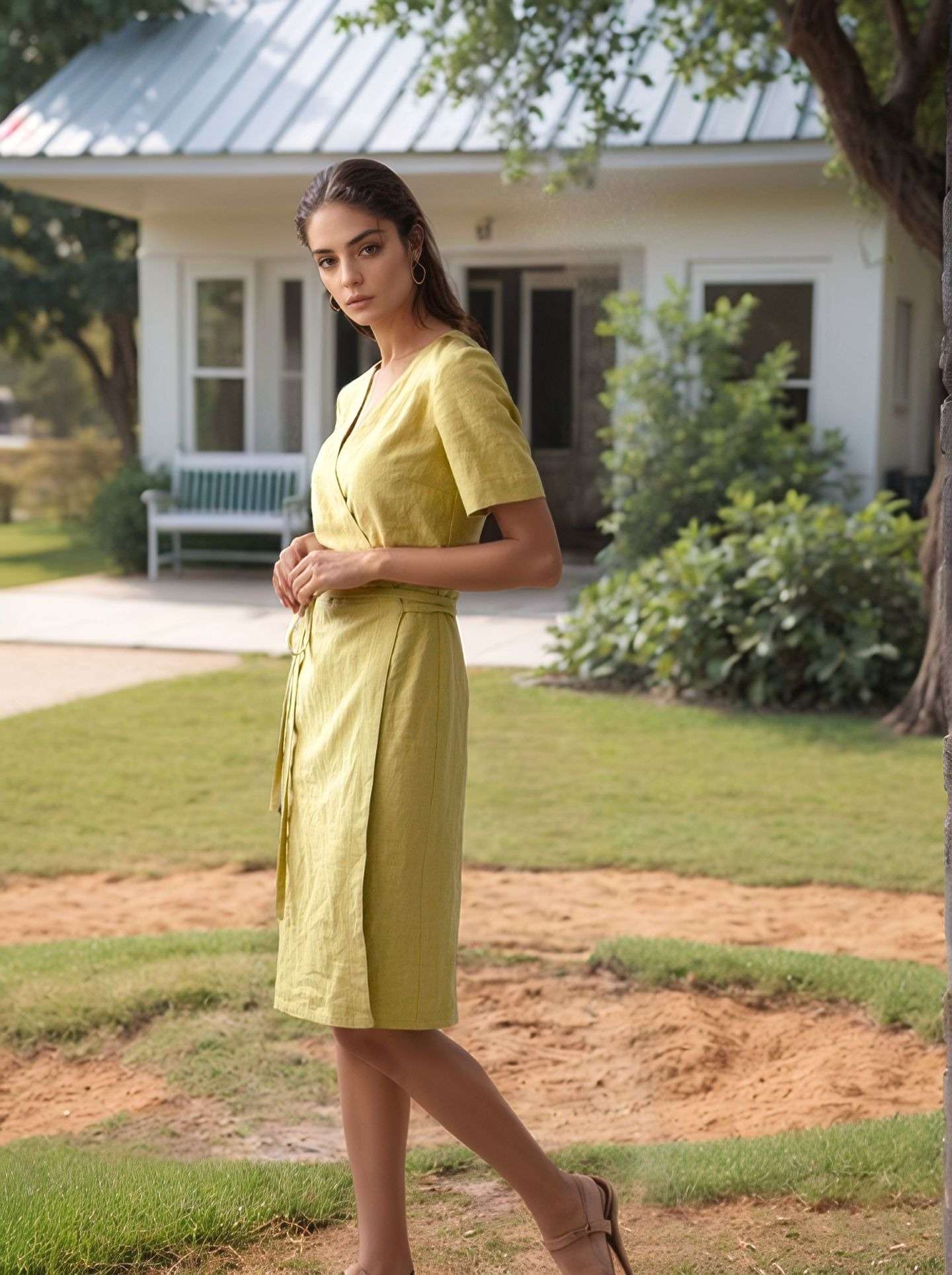 Wrap Linen Dress AMIENS Summer