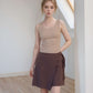 Wrap Linen Mini Skirt MULHOUSE Belted Short